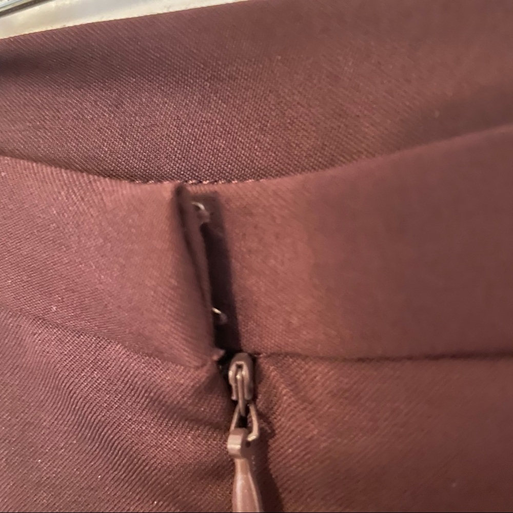 Women’s Eggplant Wool Pencil Skirt with Slit - Picture 6 of 6
